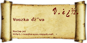 Voszka Éva névjegykártya